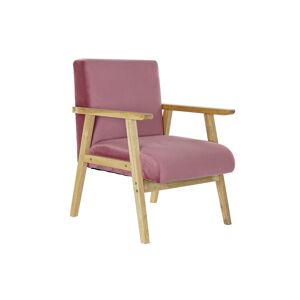 Fijalo Butaca poliester mdf terciopelo rosa 61x63x77cm