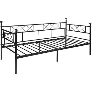 Urban Meuble Estructura de cama individual de acero para niños adultos 90*190 negro