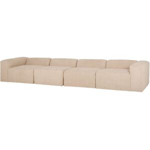 Decowood Sofá de 6/7 plazas de 4 módulos de bouclé color beige 420x110cm