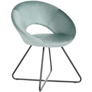 Beliani Sillón de terciopelo verde menta negro