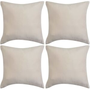 vidaXL Fundas de cojín 4 uds 50x50 cm poliéster  gamuza beige