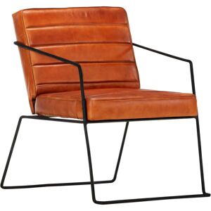 vidaXL Sillón de cuero auténtico marrón canela