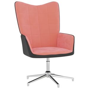 vidaXL Silla de relajación de terciopelo rosa y PVC