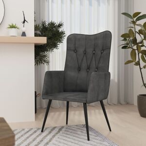 vidaXL Sillón orejero de cuero auténtico negro canela