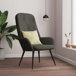 vidaXL Sillón de relax de terciopelo gris oscuro