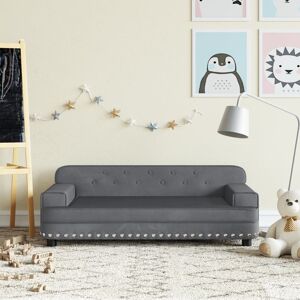 vidaXL Sofá para niños de terciopelo gris oscuro 90x53x30 cm