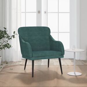 vidaXL Sillón de terciopelo verde oscuro 63x76x80 cm