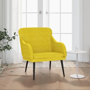 vidaXL Sillón de terciopelo amarillo 63x76x80 cm