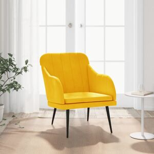 vidaXL Sillón de terciopelo amarillo 63x76x80 cm