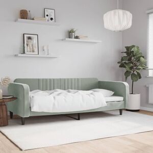 vidaXL Sofá cama terciopelo gris claro 90x200 cm