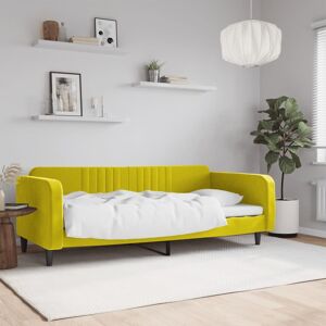 vidaXL Sofá cama terciopelo amarillo 90x200 cm