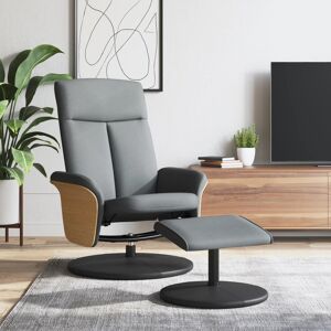 vidaXL Sillón reclinable con reposapiés tela gris claro