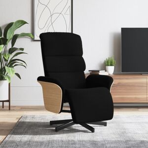 vidaXL Sillón reclinable con reposapiés tela negra