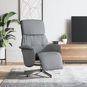 vidaXL Sillón reclinable con reposapiés tela gris claro