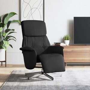 vidaXL Sillón reclinable con reposapiés tela negra