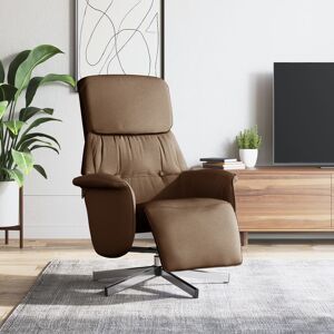 vidaXL Sillón reclinable con reposapiés tela marrón