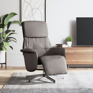 vidaXL Sillón reclinable con reposapiés tela gris taupe