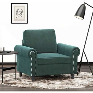 vidaXL Sillón de terciopelo verde oscuro 60 cm