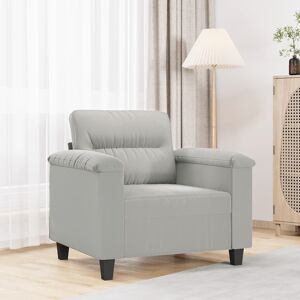 vidaXL Sillón de tela microfibra gris claro 60 cm