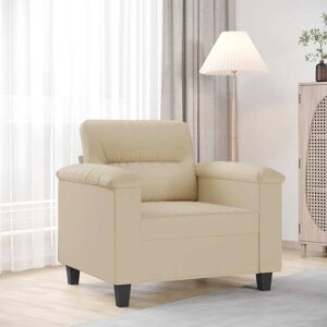 vidaXL Sillón de tela de microfibra color crema 60 cm