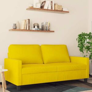 vidaXL Sofá de 2 plazas terciopelo amarillo 140 cm