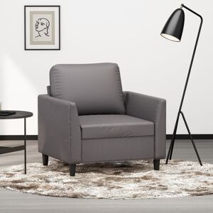 vidaXL Sillón cuero sintético gris 60 cm