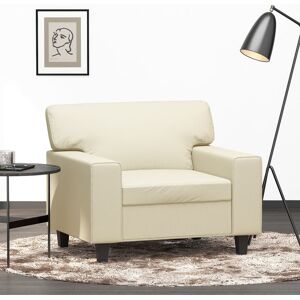 vidaXL Sillón cuero sintético crema 60 cm