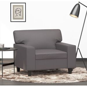 vidaXL Sillón cuero sintético gris 60 cm