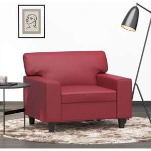 vidaXL Sillón cuero sintético rojo tinto 60 cm