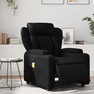 vidaXL Sillón de masaje reclinable eléctrico cuero sintético negro