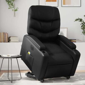 vidaXL Sillón de masaje elevable eléctrico cuero sintético negro