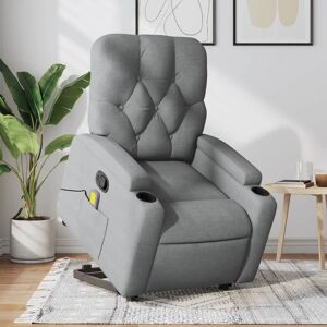 vidaXL Sillón de masaje reclinable de pie de tela gris claro