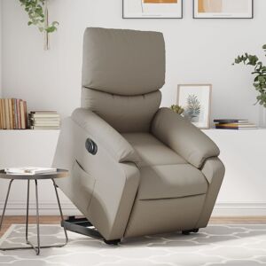 vidaXL Sillón elevable eléctrico cuero artificial capuchino