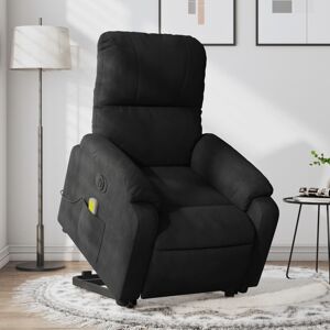 vidaXL Sillón masaje eléctrico reclinable elevable tela negro