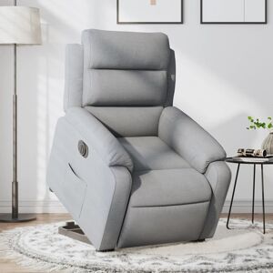 vidaXL Sillón eléctrico reclinable elevable de tela gris claro