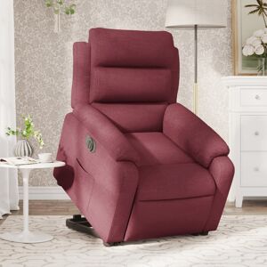 vidaXL Sillón eléctrico reclinable elevable de tela rojo tinto