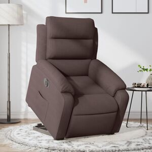 vidaXL Sillón eléctrico reclinable elevable de tela marrón oscuro