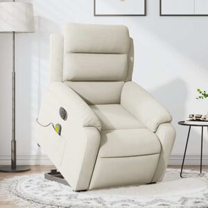 vidaXL Sillón reclinable de masaje eléctrico elevable terciopelo crema