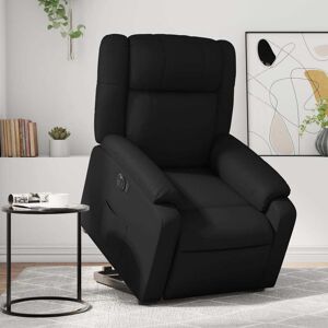 vidaXL Sillón reclinable y elevable eléctrico cuero sintético negro