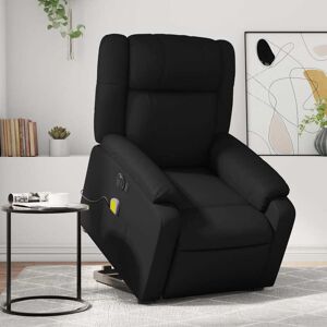 vidaXL Sillón de masaje elevable eléctrico cuero sintético negro