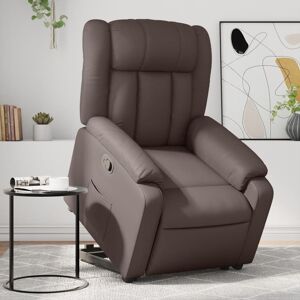 vidaXL Sillón reclinable elevable cuero sintético marrón