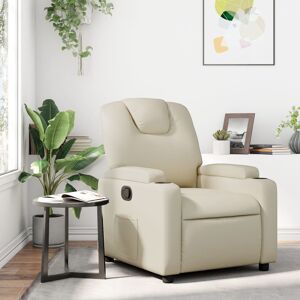 vidaXL Sillón reclinable de cuero sintético crema