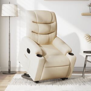 vidaXL Sillón eléctrico reclinable elevable de tela color crema