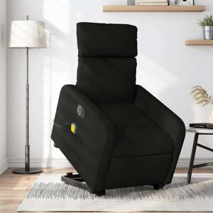 vidaXL Sillón de masaje eléctrico reclinable elevable tela negro