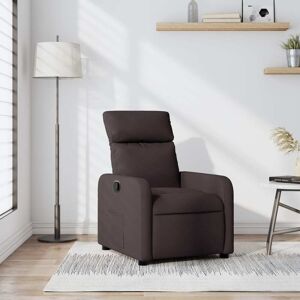 vidaXL Sillón reclinable de tela marrón oscuro