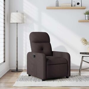 vidaXL Sillón reclinable de tela marrón oscuro