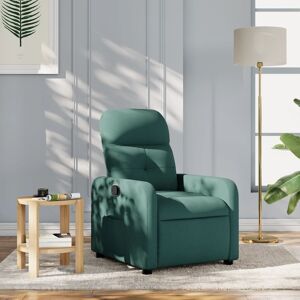 vidaXL Sillón reclinable de tela verde oscuro