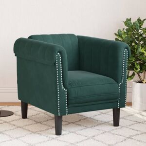 vidaXL Sillón de terciopelo verde oscuro