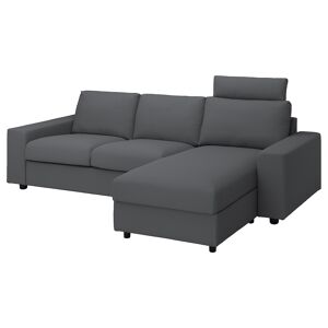 VIMLE sofá cama de 2 plazas, con reposabrazos anchos/Lejde gris/negro - IKEA