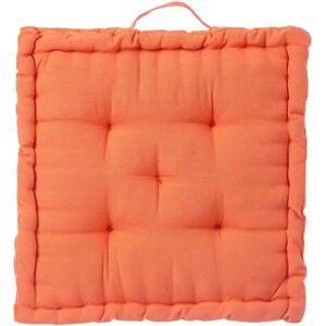 LOLAhome Cojín de suelo naranja de algodón y poliéster de 45x45 cm con relleno